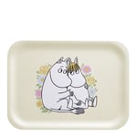 Muurla - Mumin bricka 27x20 cm blommor beige