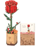 ROBOTIME Fleurs Artificielles Deco, Puzzle 3D Bois, Maquette en Bois a Construire, Construction Adulte, Cadeaux Anniversaire Femmes pour la Saint-Valentin & Décoration d'intérieur, TW041