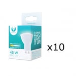 LED-lampe GU10, 7W, 230V, 3000K, 10-pk, Varm hvit