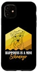 Coque pour iPhone 11 Happiness is a Mini Schnauzer Dog Funny Schnauzer Citations