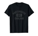 Portsmouth England Gym Style Black w Distressed Black Print T-Shirt