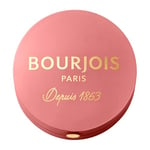 BOURJOIS - Boîte Ronde Blush 74 Rose Ambre - Piceau & Miroir Intégré - Technologie Fard Cuit - Texture Fine & Légère - Facile À Estomper - Parfum Gourmand