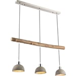 Lampe suspendue salon salle à manger projecteurs en béton plafonnier pendule en bois