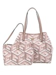 GUESS Women Vikky Large Tote Bag, Pale Pink Logo, 40 x 31 x 18