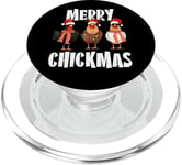 Merry Chickmas Chapeau de Père Noël lumineux Motif poule PopSockets PopGrip pour MagSafe