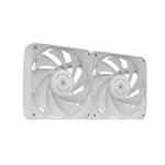 MARSGAMING MF-NCLX2, Kit 2X Ventilateurs Ultra-Silencieux 120mm, Design Pales Hybrides, Ventilateurs 2en1 avec Roulement FDB Cuivre Hyper-Équilibré, Système Connexion PWM, Pads Anti-Vibration, Blanc