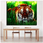 chthsx Classic portrait Tiger In The Jungle Animal Print Wall Art Canvas Painting Posters Prints Modern Painting Wall Picture For Living Room Home Decor-50x75cm No Frame