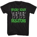 Spooky Scary Skeletons Black Adult Short Sleeve T-Shirt