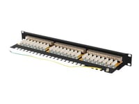 Lanberg Ppsa-1024-B - Patch-Panel - Rackmontering - Cat 6A - Stp - Rj-45 X 24 - Ral 9004, Svart - 1U - 19"