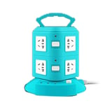 Power Strip Tower -tyyppinen monitoimipistorasia Pistorasia Ylikuormitussuoja Kannettava virtapistoke USB-portilla 220V 10A Peacock Green 2 Layer