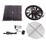 Kit de ventilateur d'&eacute;chappement solaire 18V 12W, &eacute;tanche, DC, sans balais, panneau solaire rond, ventilateur de refroidissement pour atelier, maison pour animaux domestiques