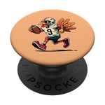 Action de grâces Turquie Jouant au Football Touchdown Hommes Garçons PopSockets PopGrip Interchangeable