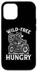 Coque pour iPhone 13 Wild Free Hungry Moto Rider Biker Raton laveur