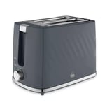 Swan Windsor Grey  2 Slice Toaster Textured Finish/Chrome Accents ST14071GRY