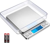 Criacr Digital Pocket Scales, 500g High-Precision Kitchen 500g/0.01g, Silver 