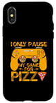 iPhone X/XS I Only Pause My Game For Pizza Vintage Case