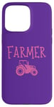 iPhone 15 Pro Max Pink Tractor Farmer Farm Girl Case