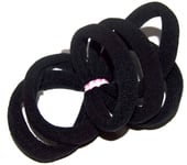 NEW Pack of 6 Black thick jersey fabric endless elastic bobbles hair fashion UK