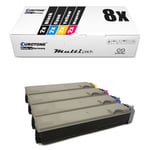 8x Eurotone Eco Toner Replaces Kyocera TK-520C TK-520K TK-520M TK-52