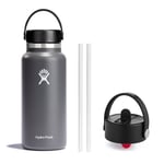 Hydro Flask Wide Mouth Flex Cap + Straw Cap, 946 ml (32oz), Stone