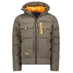 Geographical Norway Dosiba Men - Doudoune Chaude Matelassee Homme Automne Hiver - Veste Manteau Chaud - Blouson Coupe Vent Manches Longues Rembourrage - Hommes (Kaki S)