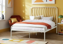 Habitat Wave Double Metal Bed Frame - Off White