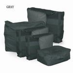 5pcs Travel Storage Bag Luggage Organizer Clothes Case Grey