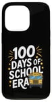 Coque pour iPhone 13 Pro 100 Days of School Era Graphique bus scolaire vintage