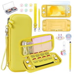 Étui NS Switch Lite - innoAura Accessoires 17 en 1 avec Etui de Transport, Etui de Jeu Switch, Protection d'Ecran, Support Switch (Jaune)