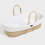 The Little Green Sheep, Natural Knitted Moses Basket Mattress, White