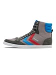 Hummel Fashion - Chaussures Hummel 'Slimmer Stadil High', de sport - HUMMEL SLIMMER STADI - Gris - Gray - Grau (Castle Rock/Ribbon Red/Brilliant Blue 0528), 38 EU (5 Erwachsene UK)