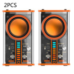 Transparent Mecha Haut-Parleur Bluetooth Sans Fil Portable Mini Subwoofer Support Son Surround 3D Série TWS Haut-Parleur Audio,Transparent-2PCS