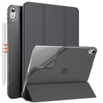 MoKo Coque pour iPad Air 6e Génération 11 Pouces(M2) 2024, iPad Air 5e/4e Gén 10,9" 2022/2020, Coque Arrière Translucide Givrée TPU pour iPad Air 6/5/4 Gén, Étui pour iPad Air, Gris Sidéral