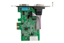 StarTech.com 2-portars PCI Express RS232-seriellt adapterkort - PCIe RS232-seriellt värdstyrenhetskort - PCIe till Dual Serial DB9-kort - 16950 UART - expansionskort - Windows & Linux - seriell adapter - PCIe - RS-232 x 2