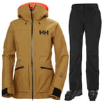 Helly Hansen Powderqueen/Legendary skisett, dame, Lynx/svart