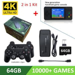 4K Ultra Video Game Console for PS1/SEGA/SNES/MAME Retro TV -pelikonsoli 64GB 10000 Games Video Game Stick M8/X2