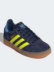 adidas Originals Unisex Kids Gazelle Trainers - Navy, Navy, Size 2 Older