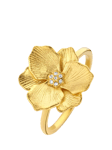 DPT Antwerp Diamond Heart Jasmine Flower Ring, Gold