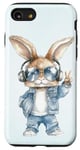 Coque pour iPhone SE (2020) / 7 / 8 Lapin avec lunettes de soleil et écouteurs Motif signe de paix Lapin