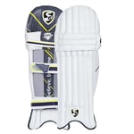 SG League Cricket Batting Legguard (Color : White, Size : Men) | for Mens & Boys | Convient pour Les Joueurs à Main Droite | Matériau : PVC | Bandes de Centre remplies en Mousse EPE | Réduction du