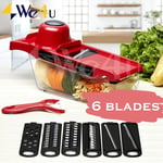 New 6 in 1 Mandoline Slicer Julienne Cutter Vegetable Chopper Peeler Grater UK