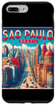 Coque pour iPhone 7 Plus/8 Plus Sao Paulo Souvenirs Brésil Voyage Vintage Retro City Skyline