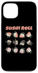 Coque pour iPhone 13 Rouleau de sushi amusant dessin animé Kawaii Anime japonais Art Design