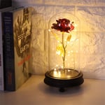 Preserved Rose Flower Wood Rose Flower With Glass Cover Last Forever Gold Plated