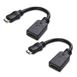 Cable Matters Ensemble de 2 Adaptateurs Mini HDMI à HDMI (Cable Mini hdmi vers hdmi) 15cm