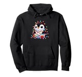 Christmas Penguin with Light Strings Clumsy Cute Entangled Pullover Hoodie