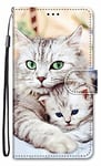 Nodigo-EU Coque pour Samsung Galaxy S10 Cuir Antichoc avec Support Clapet Design Motif Drôle Étui Bumper Kickstand Case Cover Housse Portefeuille - Chat