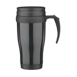 eBuyGB Handle & Screw Lid Insulated 400ml Travel Mug, Double-Walled Plastic Thermos Coffee Cup, 400 Grams