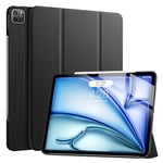 Soke New iPad Air 13 Inch Case (M2) 2024,iPad Pro 12.9 Case 2022 2021(6th 5th Generation) - [Slim Trifold Stand + Auto Wake/Sleep],Protective Hard PC Back Cover for iPad Air 13 inch (Black)