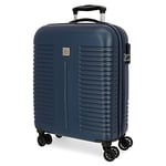 Roll Road India Blue Cabin Suitcase 40 x 55 x 20 cm Rigid ABS Combination Lock 37 Litre 2.5 kg 4 Double Wheels Hand Luggage